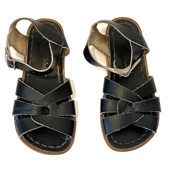 Salt Water Sandals Kids Size 13 Black Unisex Leather - Picture 1 of 8